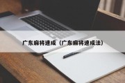 广东麻将速成（广东麻将速成法）