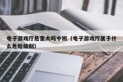 电子游戏厅危害大吗中班（电子游戏厅属于什么危险级别）