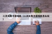 二次元电子游戏机（二次元电子游戏机怎么玩）